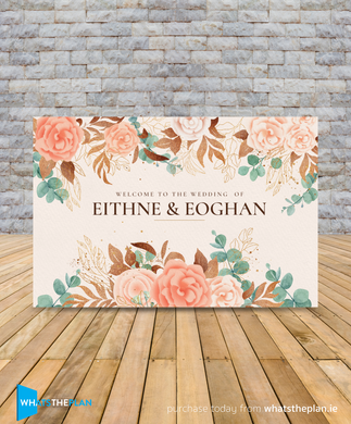 Welcome to the wedding sign Rose Gold & Eucalyptus