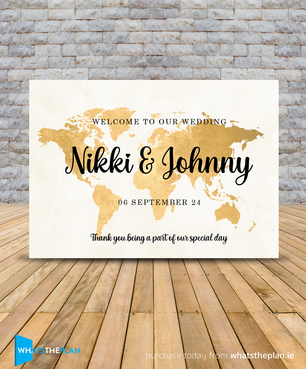 Welcome to our wedding sign Gold Leaf Effect