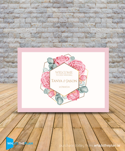 Pink Roses Landscape Welcome Sign A1