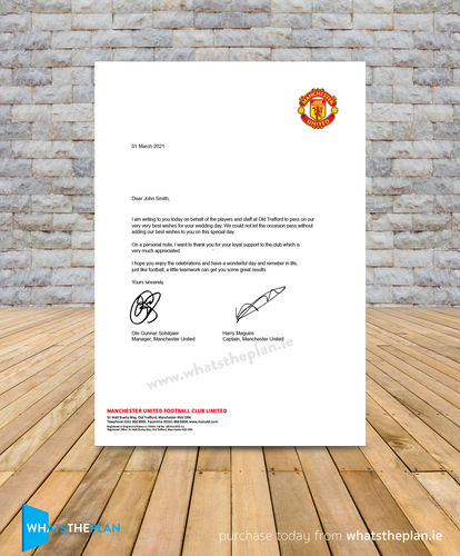 MUFC Signed Letter