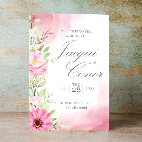 Pink floral mass booklet